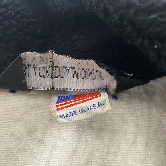 Black Diamond Vtg Fleece Full Zip Jacket Sz Small USA made Black White - Picture 4 of 6